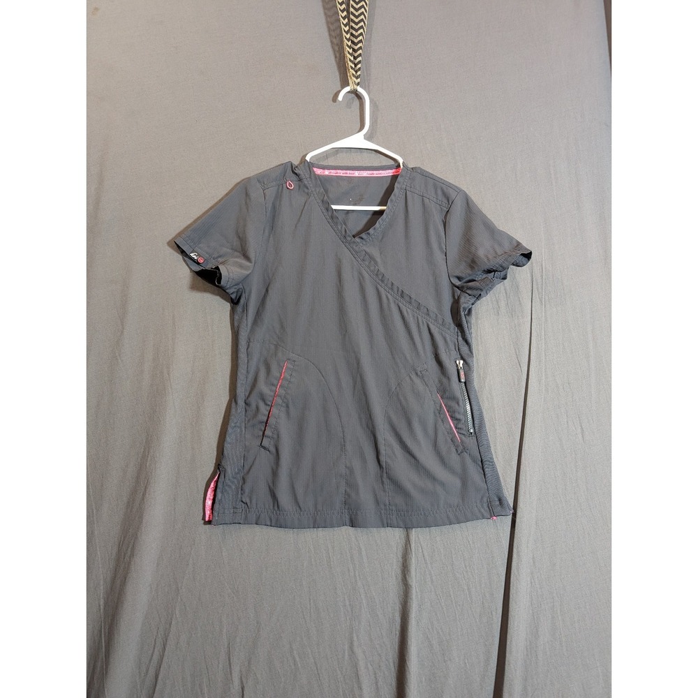 Med Couture Scrub Top Size Small Color Gray